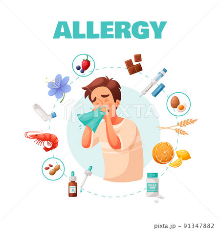 Allergy Concept Illustration 91347882