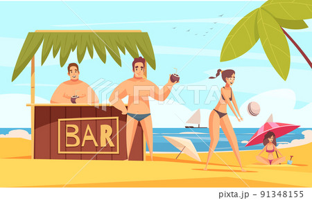 Beach Bar Ocean Composition 91348155