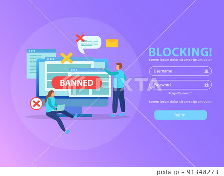 Internet Blocking Isometric Background 91348273