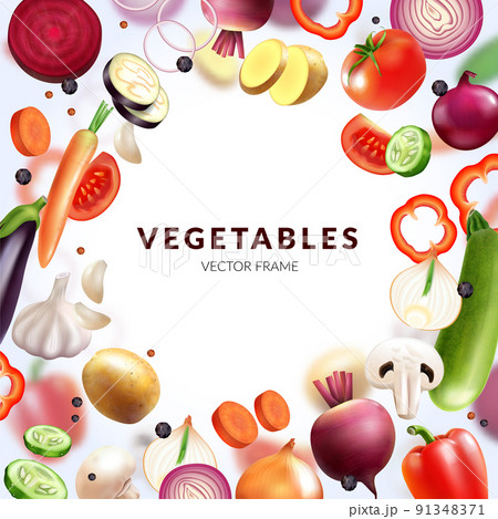 Realistic Vegetables Frame Composition Realistic Vegetables Frame Composition 91348371