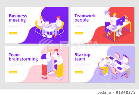 Business People Isometric Banners Business People Isometric Banners 91348375