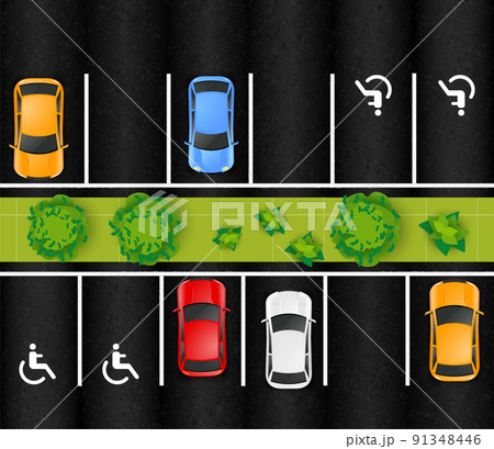 Car Parking Top Composition Car Parking Top Composition 91348446