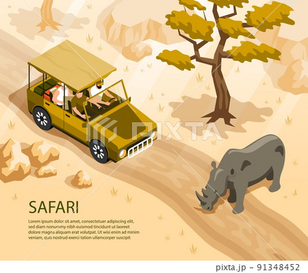 Isometric Safari Illustration 91348452