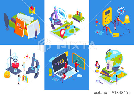 School Subjects Isometric Concept School Subjects Isometric Concept 91348459