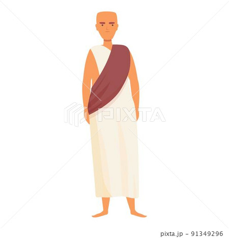 Hindu monk icon cartoon vector. Buddhist priest. Meditation sitting 91349296
