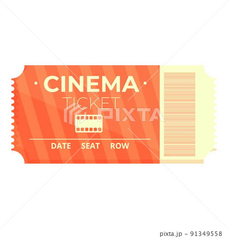 Theater ticket icon cartoon vector. Cinema ticket. Film event 91349558