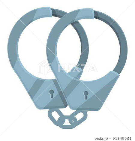 Police handcuff icon cartoon vector. Crime arrest. Criminal chain Police handcuff icon cartoon vector. Crime arrest. Criminal chain 91349631