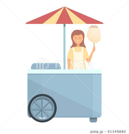 Cart food icon cartoon vector. Street truck. Store cream 91349880