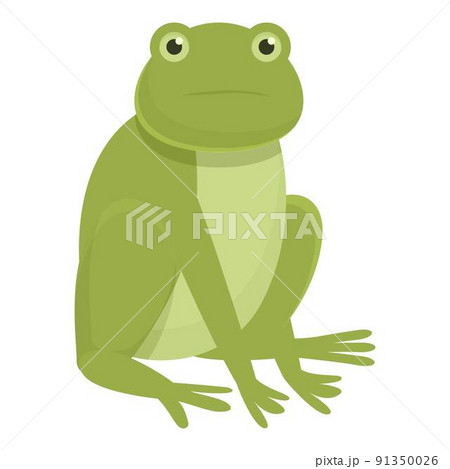 Sad frog icon cartoon vector. Cute green. Jump animal Sad frog icon cartoon vector. Cute green. Jump animal 91350026