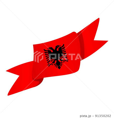 Albania ribbon icon cartoon vector. Flag map. Albanian traditional 91350202
