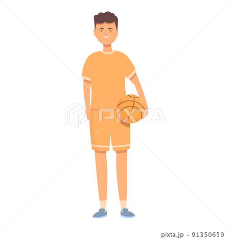 Kid basketball player icon cartoon vector. Sport school. Happy child 91350659