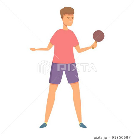 Boy play ping pong icon cartoon vector. Sport school. Kid education 91350697