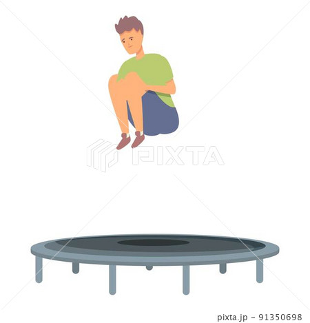 Boy jump trampoline icon cartoon vector. Kid education. Sport school 91350698