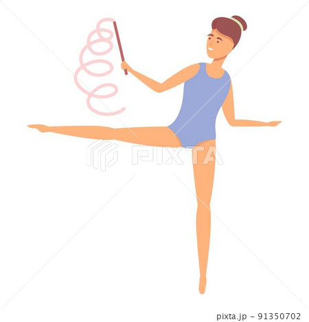 Girl gymnastic icon cartoon vector. Kid education. Child exercise 91350702