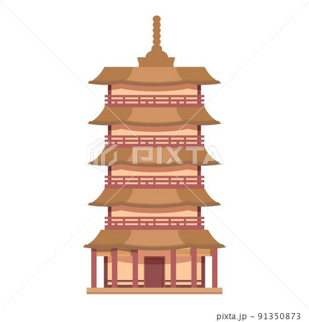 Landscape pagoda icon cartoon vector. China building. House palace 91350873