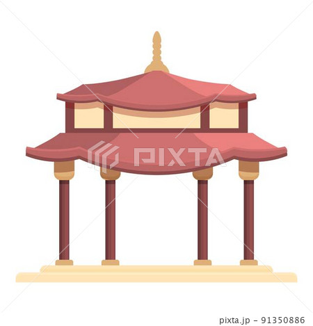 Arch temple icon cartoon vector. China building. Palace house 91350886