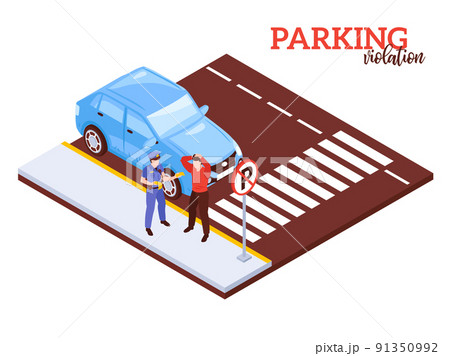 Parking Prohibited Isometric Composition Parking Prohibited Isometric Composition 91350992