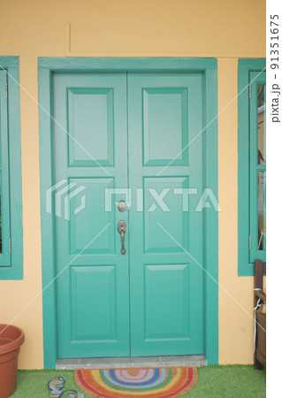 green color Front door in a singapore  91351675