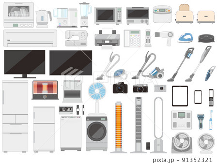生活家電のセットイラスト 91352321