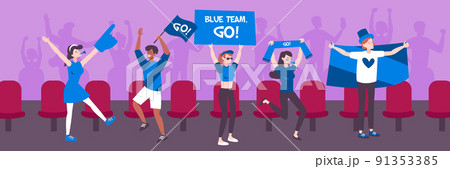 Football Fans Flat Composition Football Fans Flat Composition 91353385