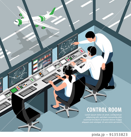 Air Control Room Background 91353823