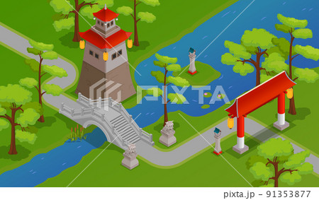 Asian Buildings Background Asian Buildings Background 91353877
