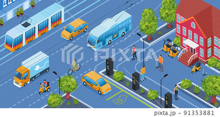 Electric Transport Background 91353881
