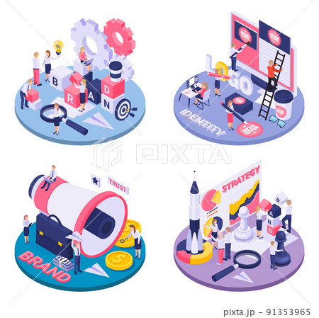 Branding Isometric Concept 91353965
