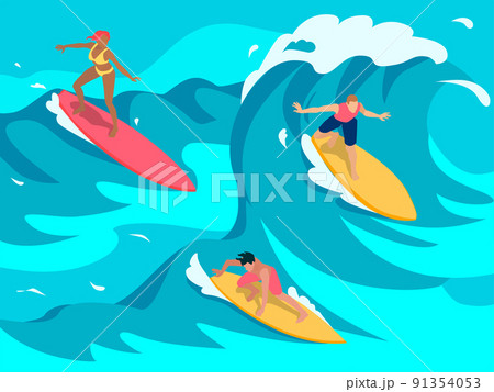 Surfing Isometric Composition Surfing Isometric Composition 91354053