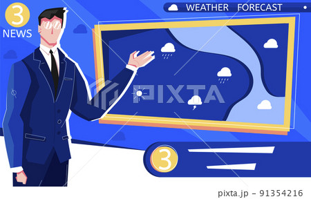 Weather Forecast Flat Composition Weather Forecast Flat Composition 91354216