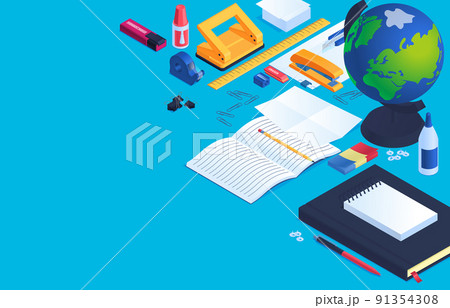 Office And School Stationery Background Office And School Stationery Background 91354308
