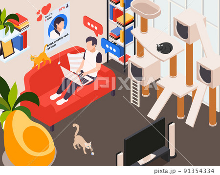 Online Dating Isometric Composition 91354334