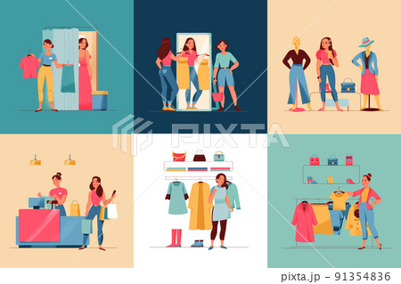 Women In Store Square Set 91354836