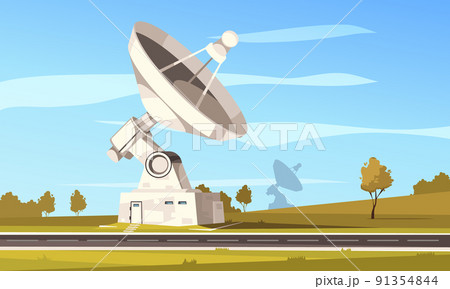 Radio Telescope Vector Illustration 91354844