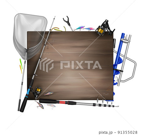 Fishing Frame Realistic Composition 91355028