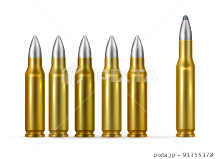 Gold Bullets Realistic Composition Gold Bullets Realistic Composition 91355378