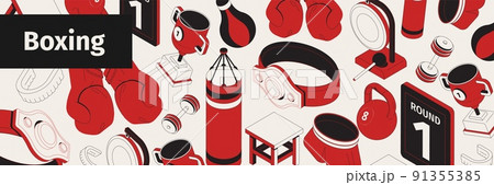 Boxing Equipment Pattern Composition Boxing Equipment Pattern Composition 91355385