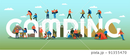 Camping Lettering Title Header Camping Lettering Title Header 91355470