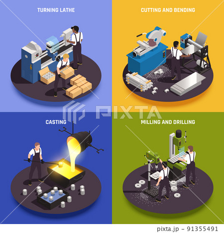 Metalworking Isometric Concept 91355491