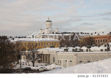 フィンランド　冬のヘルシンキ大聖堂 91355935