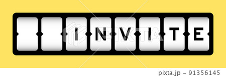 Black color in word invite on slot banner with yellow color background Black color in word invite on slot banner with yellow color background 91356145