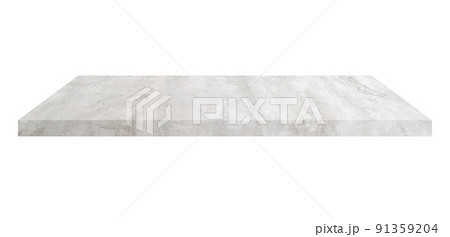 Concrete shelf table isolated on white background and display montage for product. 91359204
