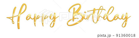 Golden Text Lettering Happy Birthday cut out 91360018