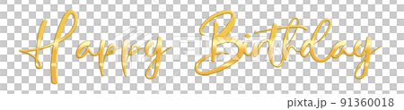 Golden Text Lettering Happy Birthday cut out 91360018