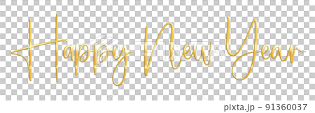 Golden Text Happy New Year cut out 91360037