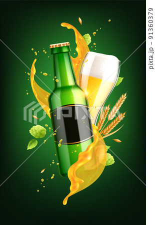 Beer Refreshment Realistic Composition Beer Refreshment Realistic Composition 91360379