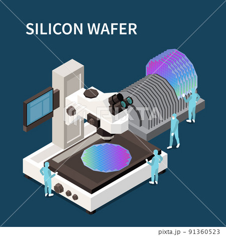 Silicon Wafer Isometric Composition 91360523