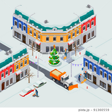 Snow Clearing Town Composition Snow Clearing Town Composition 91360559