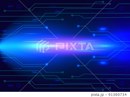 Neon Glow Digital Circuit Futuristic Technology Abstract Background Neon Glow Digital Circuit Futuristic Technology Abstract Background 91360734