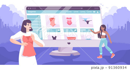 Underwear Online Shop Flat Concept 91360934